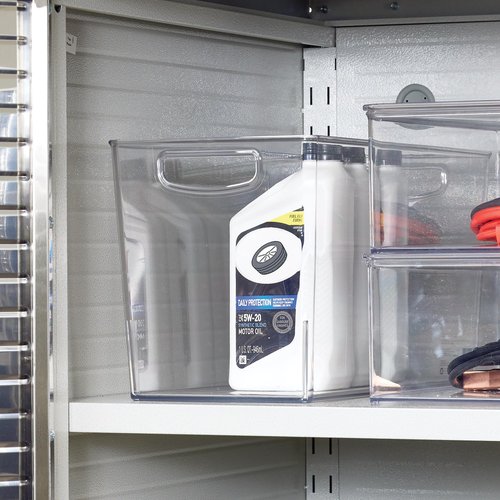 iDesign Pantry Bin with Handles - Kitchen Storage Bins for Cabinets, Pantry, or Fridge - Clear