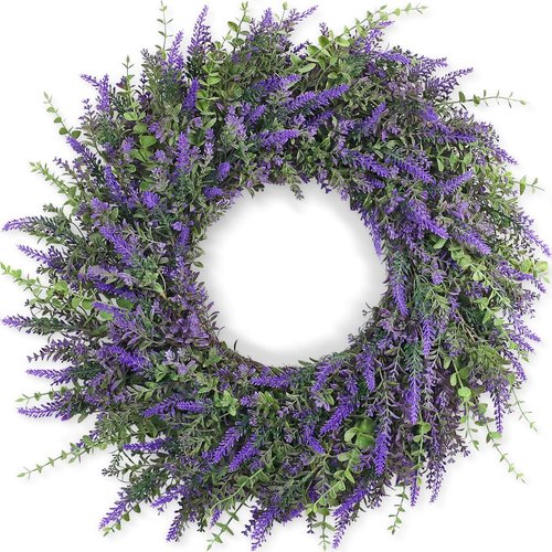 Eucalyptus & Lavender Wreath by [Brand Name] - 26'' Large Artificial Floral Decor for All Seasons | Purple