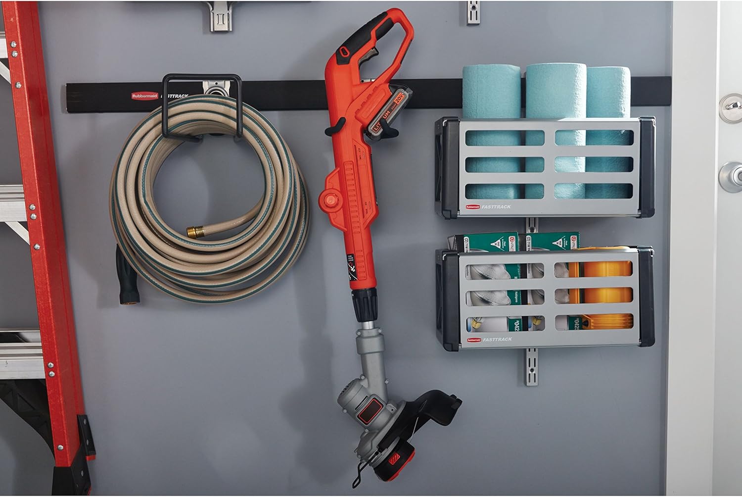 Rubbermaid FastTrack Rail Access Bin - Versatile Garage Organizer for Sports & Gardening Supplies | Durable Storage Solution
