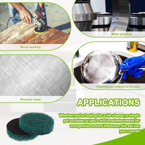 EPLZON 16pcs Kitchen Pads Power Scrubber Pads Set Electric Scrubber Replacement Scouring Pads fit for Dremel Versa Scouring Pads,Green