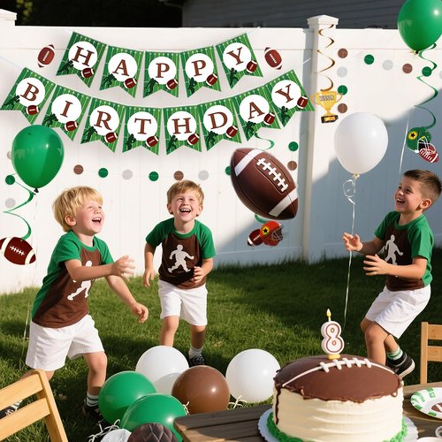 Football Party Decorations Football Hanging Swirl Decorations Football Football Birthday Banner Honeycomb Balls Circle Dots Garland for Football Season Game Day Tailgate Party Home Decor Supplies