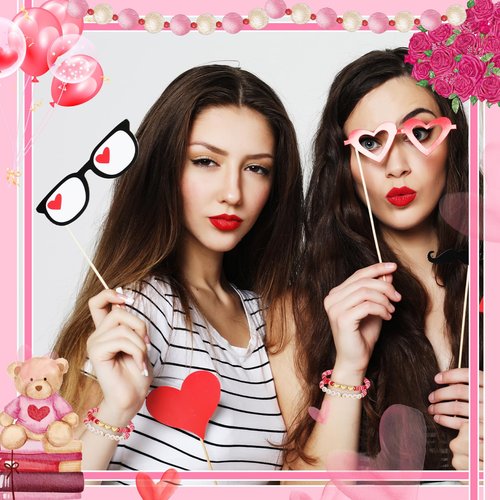 Kigeli 24 Pcs Galentines Day Bracelets Gift Bulk Girl Gang Valentines Gifts Polymer Clay Beaded Galentines Gang Bracelets Valentine Party Favors for Women Sleepover Goodie Bag Stuffers(Pink, Red)