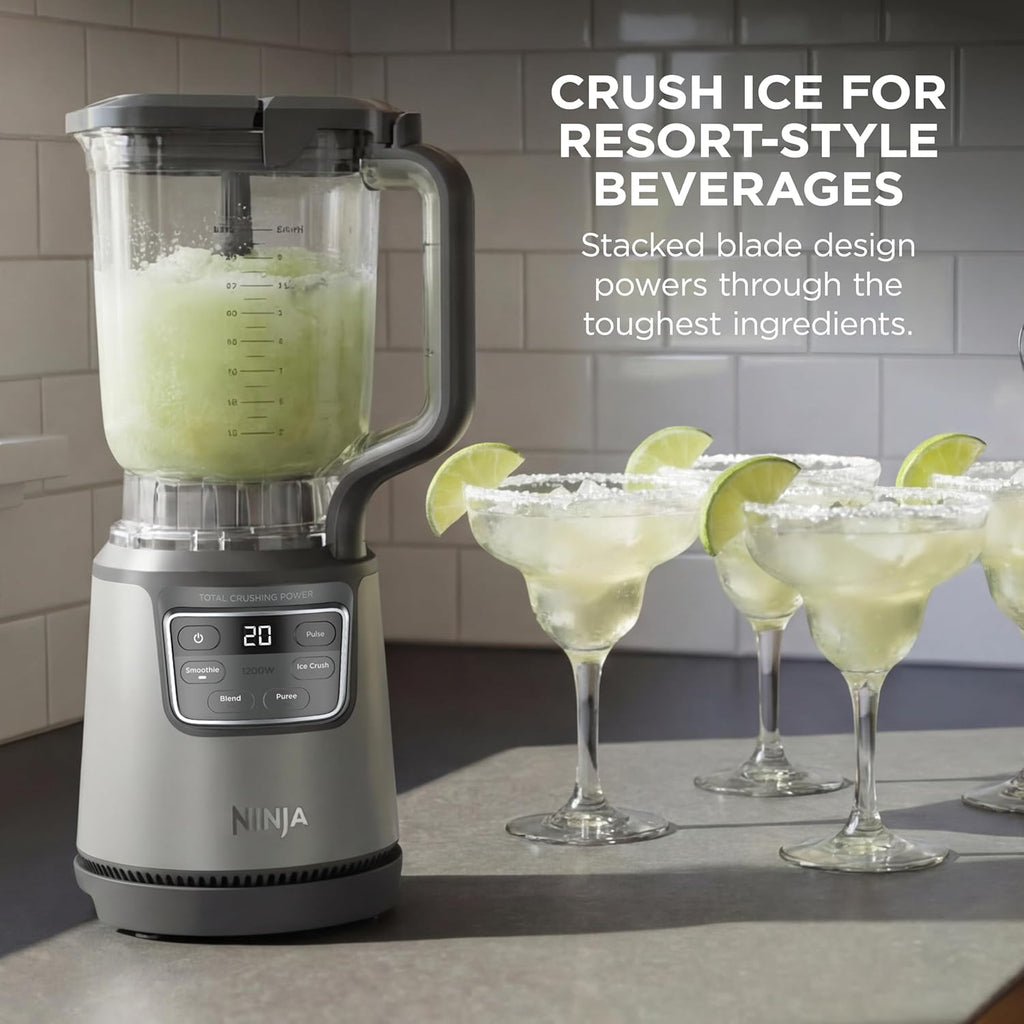 Ninja BlendPro Kitchen System - 72 oz Full-Size Blender & 5-Cup Food Processor | 1200 Watt, Beige | Total Crushing Tech & Smoothie Presets
