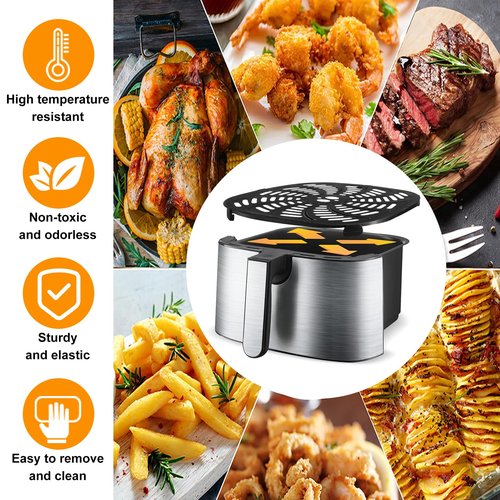Air Fryer Replacement Tray for Gourmia GAF856 GAF826 Air Fryer, Nonstick 9.8''*9.8'' square Air Fryer Replacement Parts Rack Grill Pan Grill Plate Crisper Plate for Gourmia 8QT Air Fryer