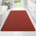 OLANLY Large Bathroom Rugs - Soft Absorbent Chenille Bath Mats | Quick-Dry Rubber Backing, Rustic Terracotta 70x46