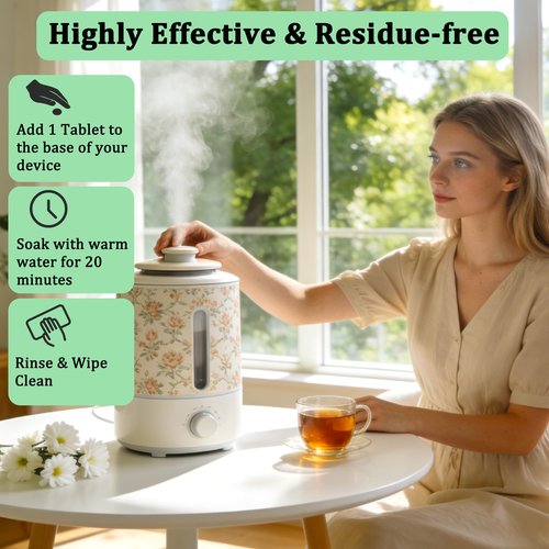 LeoTube Cleaning Tablets for Humidifiers & Diffusers, Remove Stains and Residue, Prevent Buildup, Humidifier Cleaner Tablets (20-Pack)