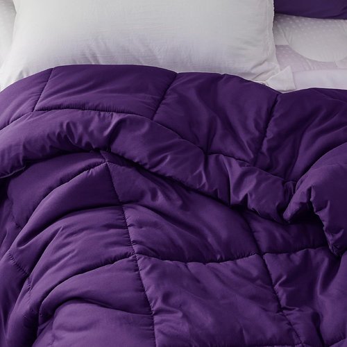Bedsure Comforter Duvet Insert - All-Season Twin XL Quilted Down Alternative Blanket, Purple 92 x 68 Inches