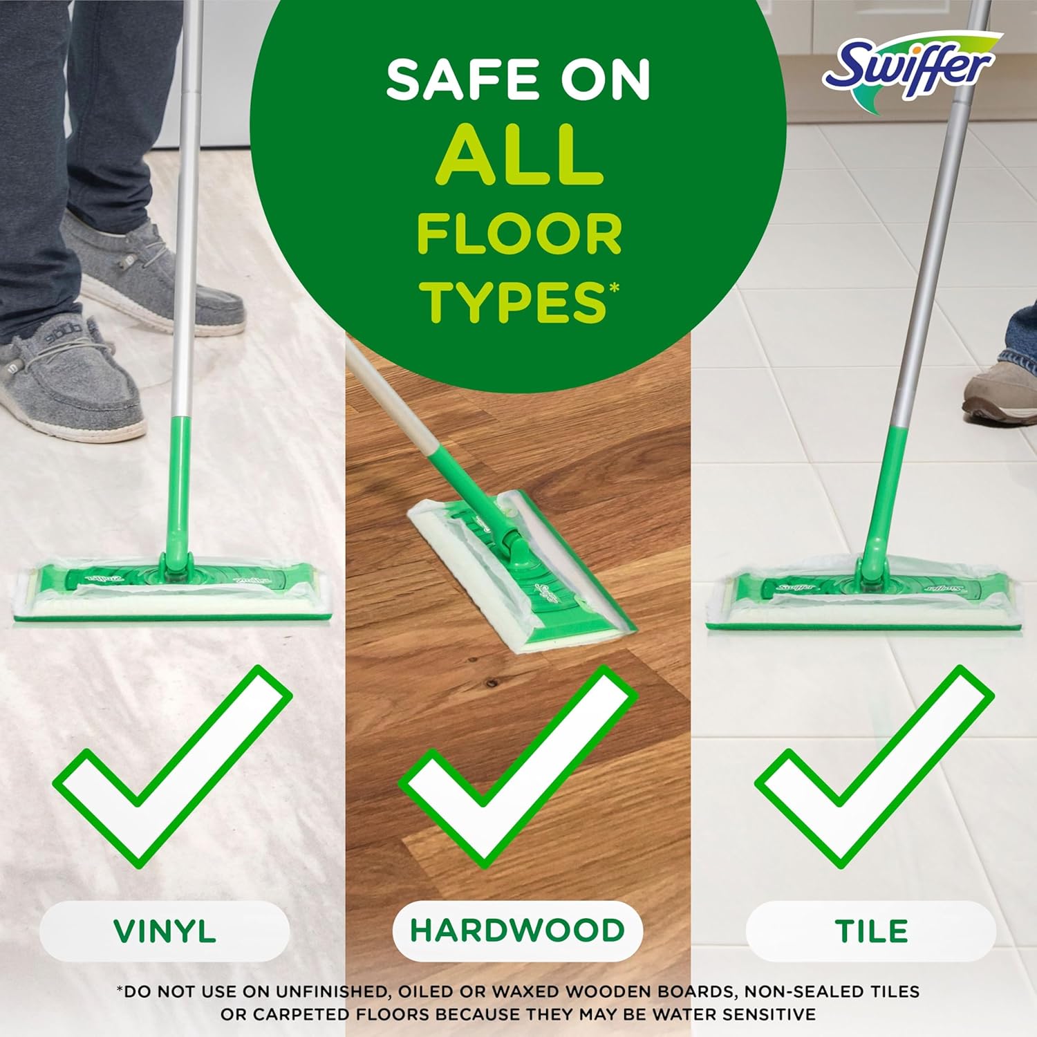 Swiffer Sweep + Mop Wet Pads Refill - All-Purpose Floor Cleaner for Dirt & Dust | Lavender, 12ct
