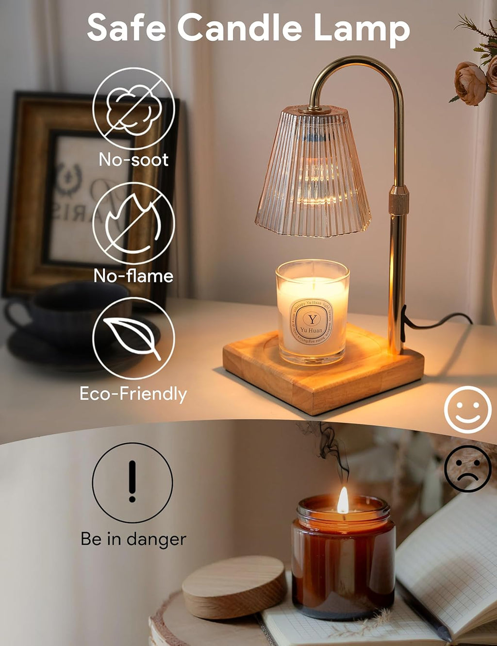Skiennix Candle Warmer Lamp - Dimmable & Adjustable Height Wax Melt Warmer | Perfect Home Decor Gift for Women & Moms