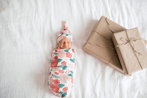 Copper Pearl Large Premium Knit Baby Swaddle Receiving Blanket Holly
