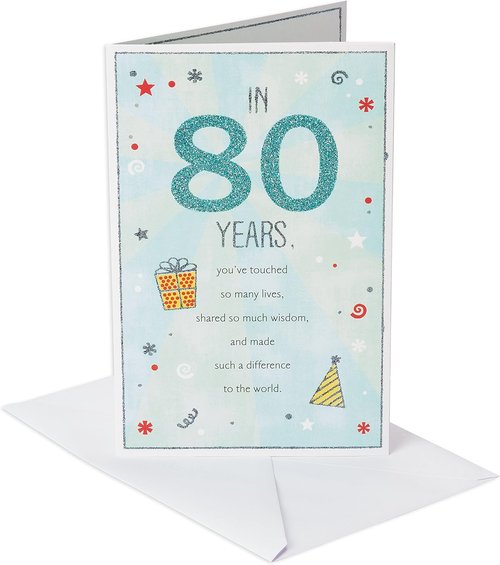American Greetings 80th Birthday Card - Celebrate 80 Years of Memories & Joy