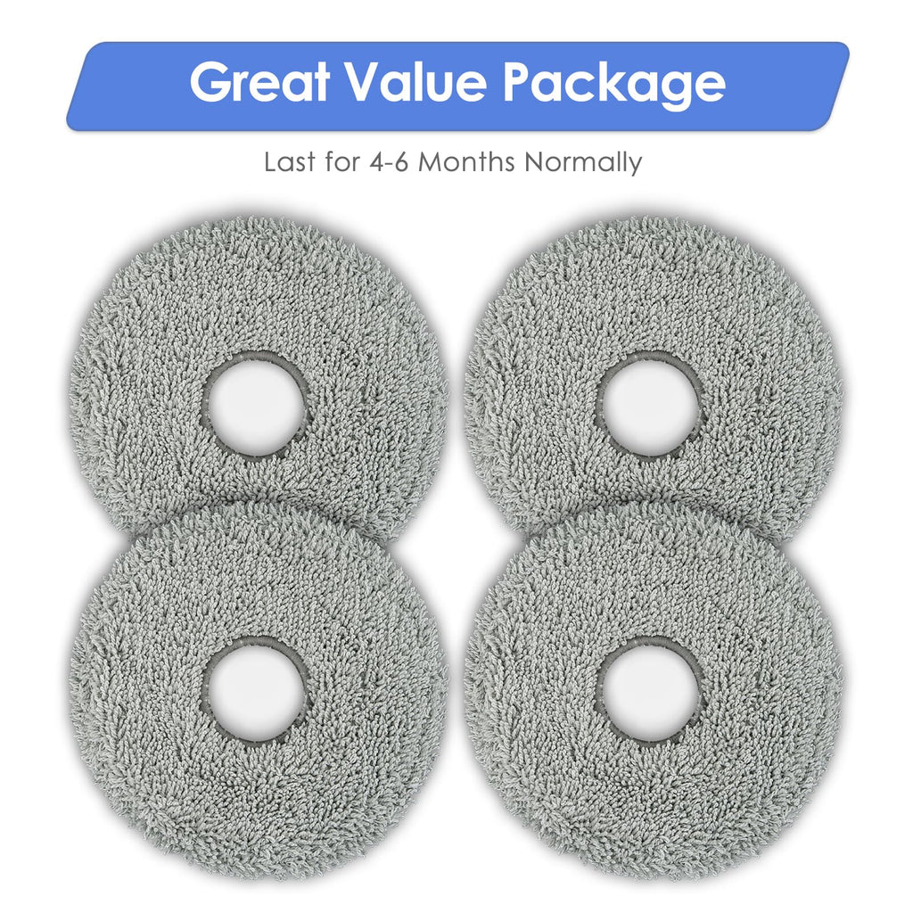 (4 Pack) L40 Ultra Replacement Mop Pads for Dreame X50 Ultra/ X40 Ultra/ X30 Ultra/ L10s Ultra/ L10s Pro Gen 2/ L10s Pro Ultra/ L10s Plus/ Mova P10 Pro Ultra Robot Vacuum, Replacement Mop Cloths