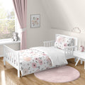 Sweet Jojo Designs 5-Piece Toddler Bedding Set (Pink/Grey Boho Floral) for Girls, Kids incl. Bed in a Bag Comforter, Blanket, Pillowcase, Sham & Sheets (Watercolor, Elegant Rose, Farmhouse, Nature)