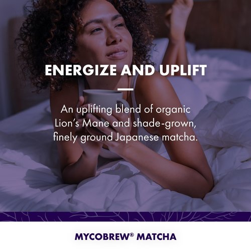 Host Defense MycoBrew Matcha - Matcha Drink Mix - Matcha Green Tea Powder that Includes Lion's Mushroom - Drink Mix with Organic Matcha Tea - 10 Packets (10 Servings)