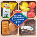 Melissa & Doug Food Groups - 21-Piece Wooden Pretend Play Food Set | Kids Kitchen Accessories for Ages 3+