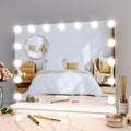 GAOMON Vanity Mirror with Lights, Lighted Mirror with 15 Dimmable LED Bulbs, Makeup Mirror with 3X Magnification, 3 Colors Modes,Touch Control, Metal Frame,White