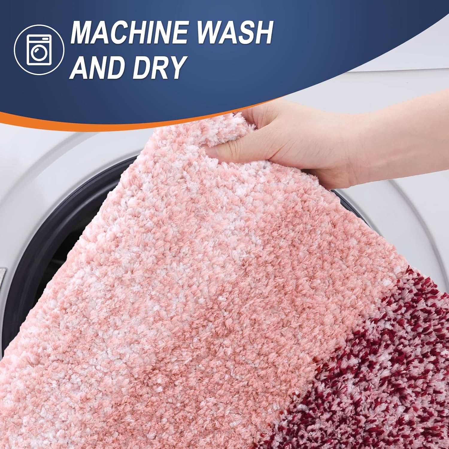 OLANLY Bathroom Rugs - Extra Soft Microfiber Mat | Quick Dry & Machine Washable, 36x24, Red