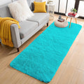 OLANLY Runner Rugs - Soft, Machine Washable Shaggy Design for Hallway & Bedroom | Teal Blue 2x5 ft