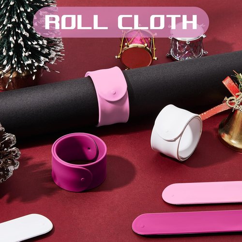 Charniol Wrapping Paper Roll Holder - 12-Piece Silicone Covered Metal Strips | Gift Paper Organizer (Rose Red, Pink, White)