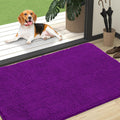 OLANLY Dog Door Mat - Absorbent Non-Slip Chenille for Muddy Paws | 47x32 Inches, Quick Dry, Purple