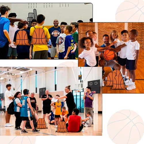 KERINGO 16 Pieces Basketball Gift Bags Basketball Drawstring String Bag Sports Backpack Ball Drawstring Party Favor Bags for Sports Storage Party Decorations