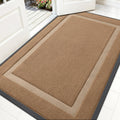OLANLY Indoor Outdoor Front Door Mat - Waterproof, All-Weather, Easy Clean | 59x35 Light Brown
