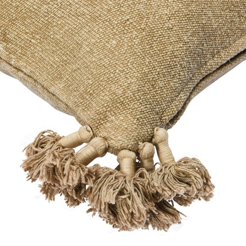 20" Square Canvas Pillow Cover with Tassels