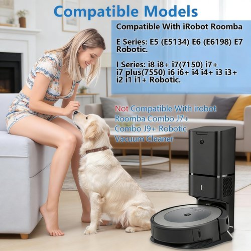26 Replacement Parts for iRobot Roomba i7 i7+ i3 i3+ i4 i4+ i5 i5+ i6 i6+ i8 i8+ E5 E6 E7 Robot Vacuum Accessories, 2 Rubber Roller 8 Filters 8 Side Brushes 8 Vacuum Bags（NOT Fit the Combo J7+）