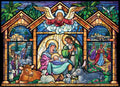 Vermont Christmas Company Advent Calendar Jigsaw Puzzle - Stained Glass Nativity Scene, 1000 Pieces