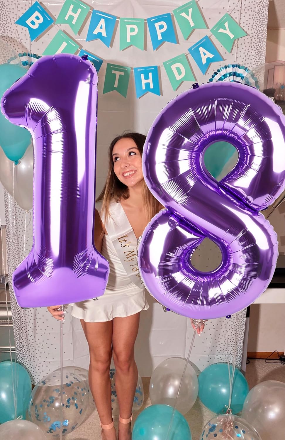 Number Balloons - 40 Inch Purple Balloons for 1st Birthday | Perfect for Baby Showers & Photo Shoots