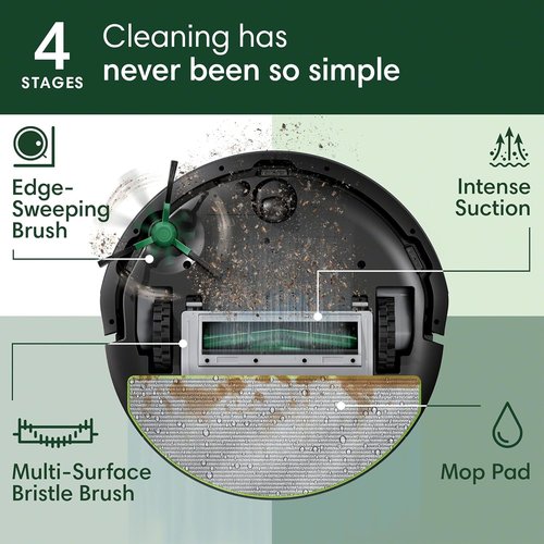 iRobot Roomba 104 Vacuum & Mop Robot - Self-Emptying for 75 Days, Powerful Suction, Ideal for Pet Hair | Smart Navigation