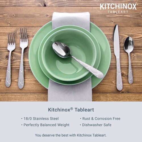 Kitchinox Lily Frost 20 Piece Flatware Set, Service for 4 (Pack of 2)
