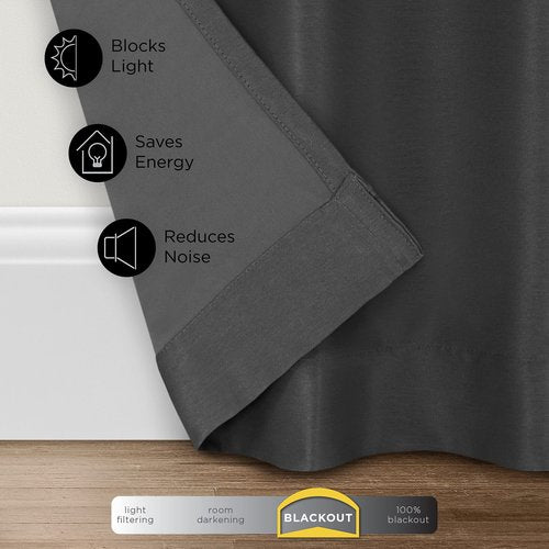 ECLIPSE Fresno Modern Blackout Thermal Rod Pocket Window Curtain for Bedroom (1 Panel), 52" x 84", Wheat