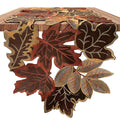 Fall Table Runner 13.7×68.8 Inches with Embroidered Maple Leaves, Thanksgiving Farmhouse Harvest Theme Dinning Coffee Table Decor Autumn Decorations for Home