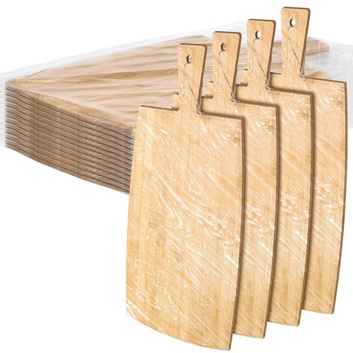 Patelai 12 Packs Wooden Cutting Board Set with Handles Large Kitchen Serving Plain Chopping Board Bulk Gifts for Mom for Vegetables Meat Pizza Cheese Fruit Bread(Bamboo,17 x 10 Inch)