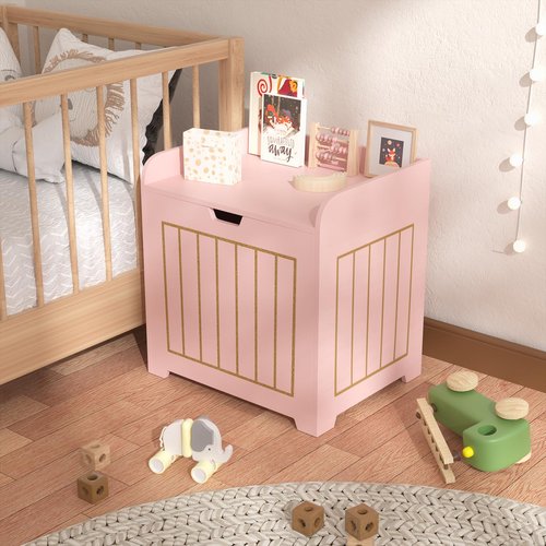 Aenuert Pink Storage Chests, Small Cube Organizer Box,Wooden Entryway Storage Bin For Home Clothes,Plant,Small Square Nightstand For Playroom,Bedroom,Nursery Room