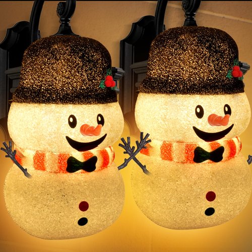 2 Pack Snowman Christmas Porch Light Covers for Porch Lights, Winter Holiday Outdoor Christmas Decorations for Porch Light, Garage Light