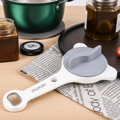 Jar Opener - Skiennix Adjustable 4-in-1 Bottle & Can Opener for Weak Hands | Non-Slip Pad, Dishwasher Safe