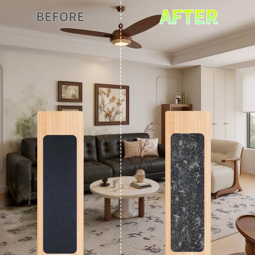 Flurose 10 Pack Ceiling Fan Filters for Fan Blades, Activated Coconut Carbon Dust Catcher Pads, Easy-Install Fan Blade Filter Accessories for Home, Helps Reduce Dust & Odors, Fits Most Ceiling Fans