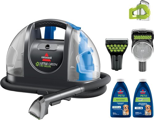 Bissell Little Green Portable Carpet Cleaner - Pet-Friendly Auto Detailer | Gray/Blue, Compact Design