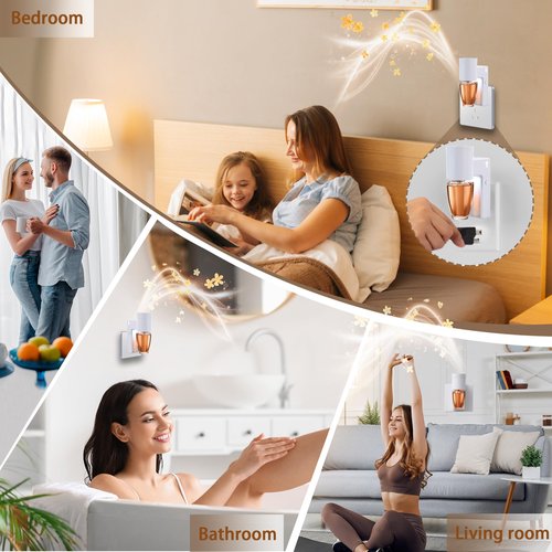 1 Pcs Wall Fragrance Plug in with Night Light Compatible with Bath and Body Works Wallflowers, with 3-Speed Adjustable Fragrance Essential Oil Diffuser for Home, White
