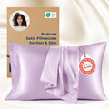 Bedsure Satin Pillowcases - Luxurious Queen Size Set of 2 | Soft Lavender 20x30 Inches for Comfortable Sleep