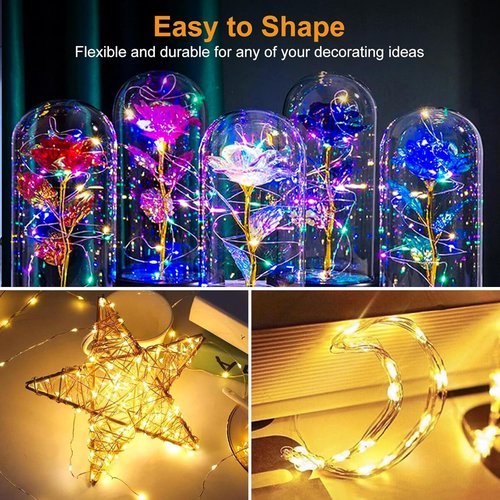 Btfarm 12 Pack Fairy Lights - Battery Operated 20 LED Twinkle String Lights | Waterproof Mini Silver Wire for Weddings & Christmas, Warm White/Colorful