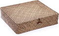 Hipiwe Seagrass Storage Basket - Woven Wicker Bin with Lid for Home Organization | Coffee X-Large