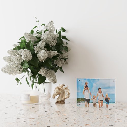 ATZYmolin 5x7 Acrylic Picture Frame 3 Pack, 20mm Thick Magnetic Double Sided Display 20% Thicker- Frameless Clear Transparent Photo Frame for Desktop/Tabletop, Self Standing with Microfiber Cloth