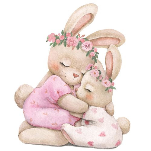 Pink Bunny Nursery Wall Decals-Baby Girl Room Rabbit Wall Decor, Animal Stickers for Kids Playroom, Toddler Bedroom and Nursery Decoration, Removable Vinyl Decals, Peel and Stick Easy to Apply.
