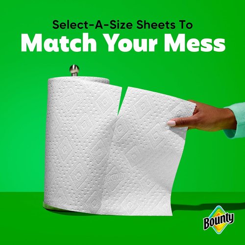 Bounty Select-A-Size Paper Towels - Ultra-Absorbent White Mega Rolls | 2 Rolls = 8 Regular Rolls