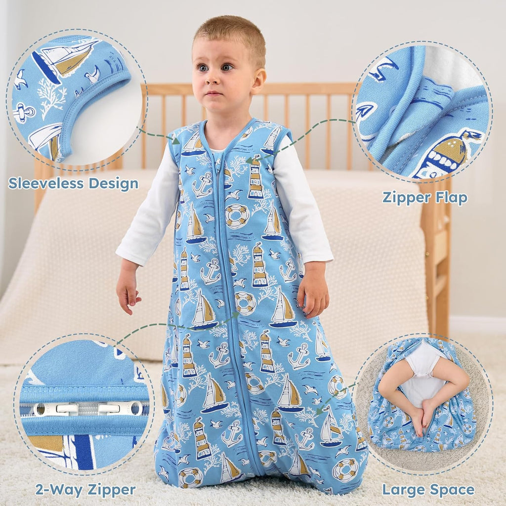 Yoofoss Baby Sleep Sack | 1.5 Tog Wearable Blanket for Infants 0-6 Months | 100% Organic Cotton, Warm & Comfy