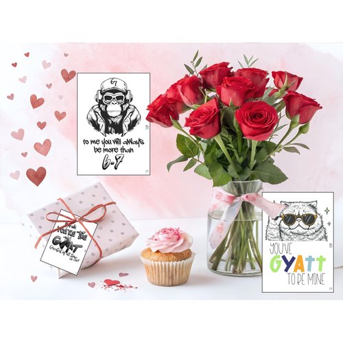 Silly Goose Gifts Animal Retro Hip Hop Slang Themed Valentine's Day Classroom Sharing Card Set of 24, You've Got That Rizz Bruh