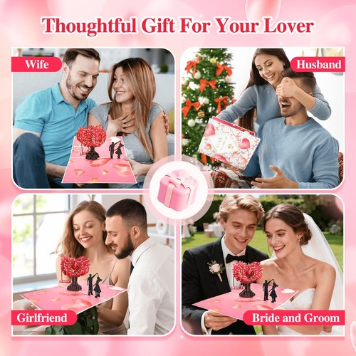 TOYEISHI 3D Pop Up Anniversary Card, I Still Do Love Tree Hearts Couple Wedding Card for Her, Wife, Husband, Him, Girlfriend, Romantic Love Letter Gift for Wedding, Anniversary, Valentines, Birthday